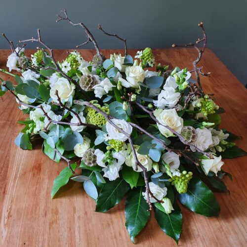 Blomms afscheidsbloemen wit