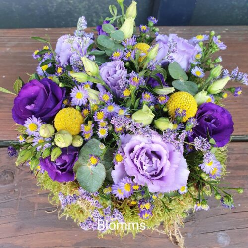Blomms bloementaart paars geel